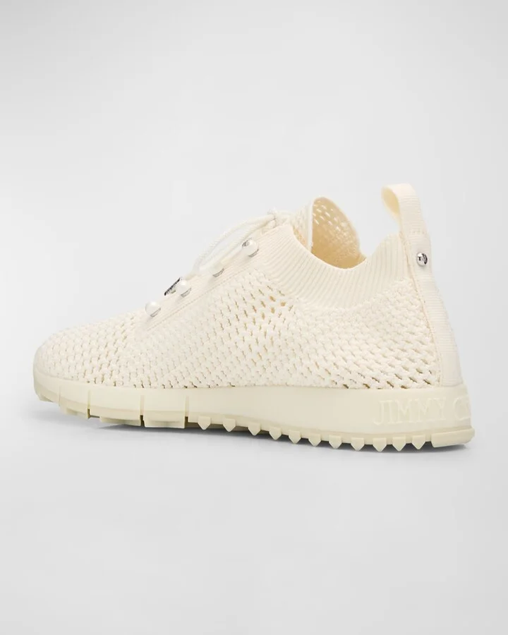 Veles Cotton Knit Pearly Stud Sneakers - Image 3