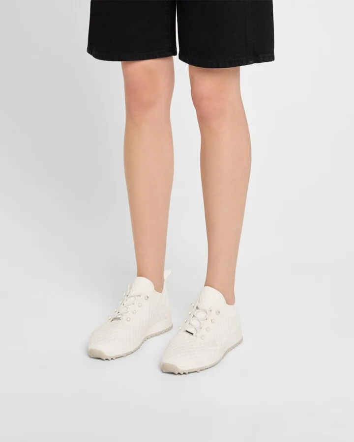 Veles Cotton Knit Pearly Stud Sneakers - Image 3