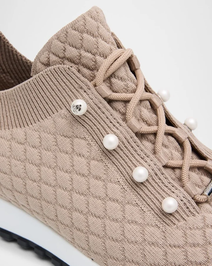 Veles Embellished Knit Trainers - Image 4