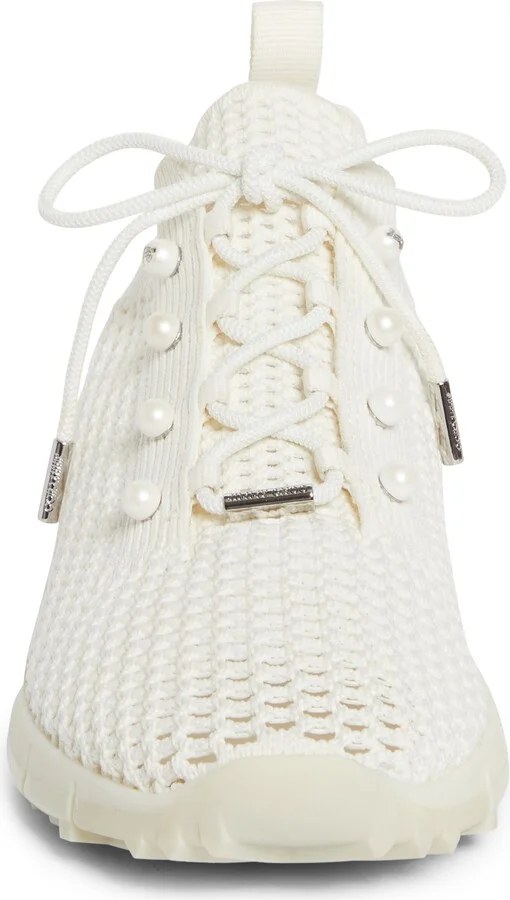 Veles Imitation Pearl Open Stitch Knit Sneaker - Image 4