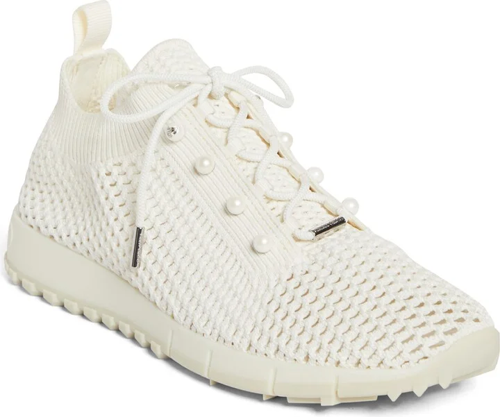 Veles Imitation Pearl Open Stitch Knit Sneaker