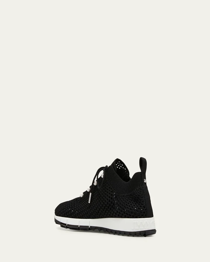 Veles Knit Pearly Lace-Up Sneakers - Image 4
