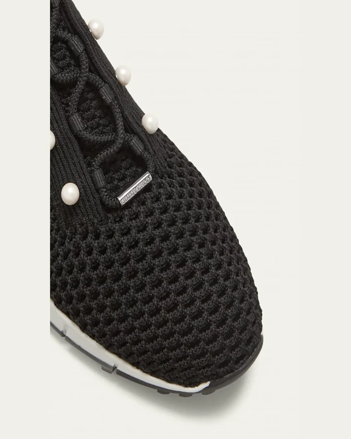 Veles Knit Pearly Lace-Up Sneakers - Image 5