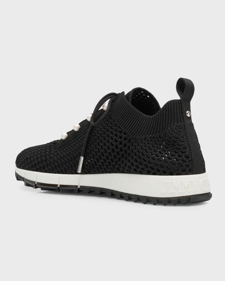 Veles Knit Pearly Lace-Up Sneakers - Image 3