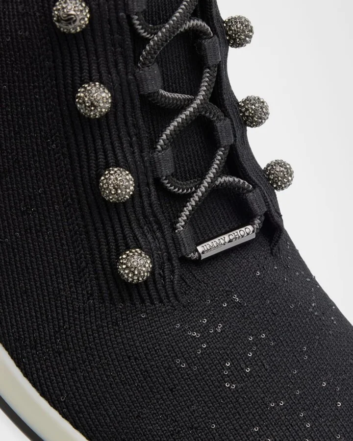 Veles Sequin Knit Trainer Sneakers - Image 5