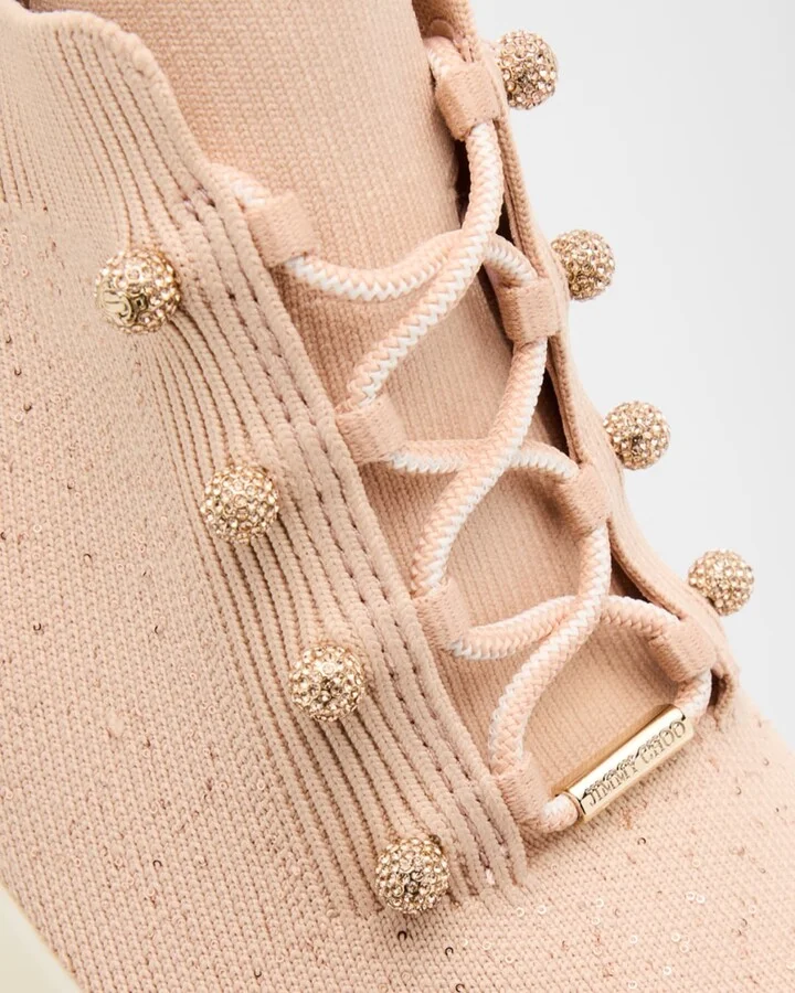 Veles Sequin Knit Trainer Sneakers - Image 4