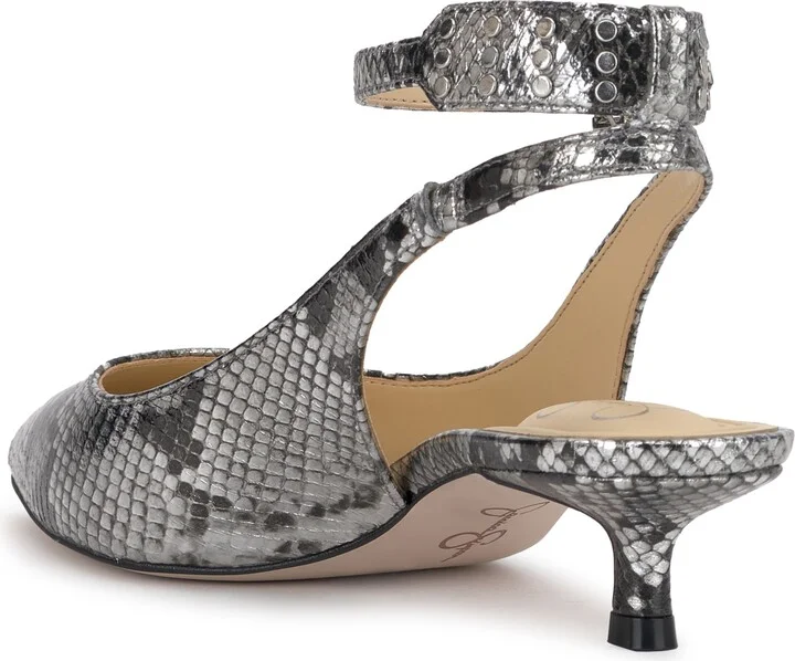 Vellana Ankle Strap Pointed Toe Kitten Heel Pump - Image 2