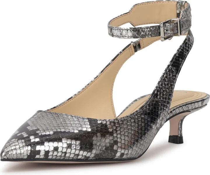 Vellana Ankle Strap Pointed Toe Kitten Heel Pump - Image 9