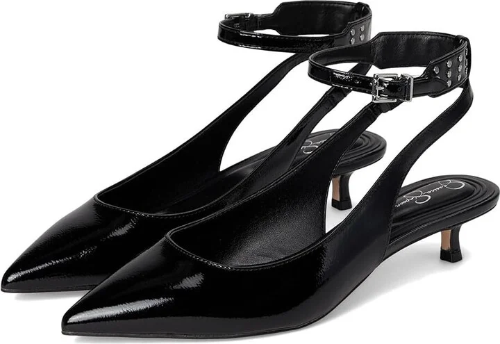 Vellana Pump Womens US 10 Black Ankle Strap Kitten Heel ZPO3628