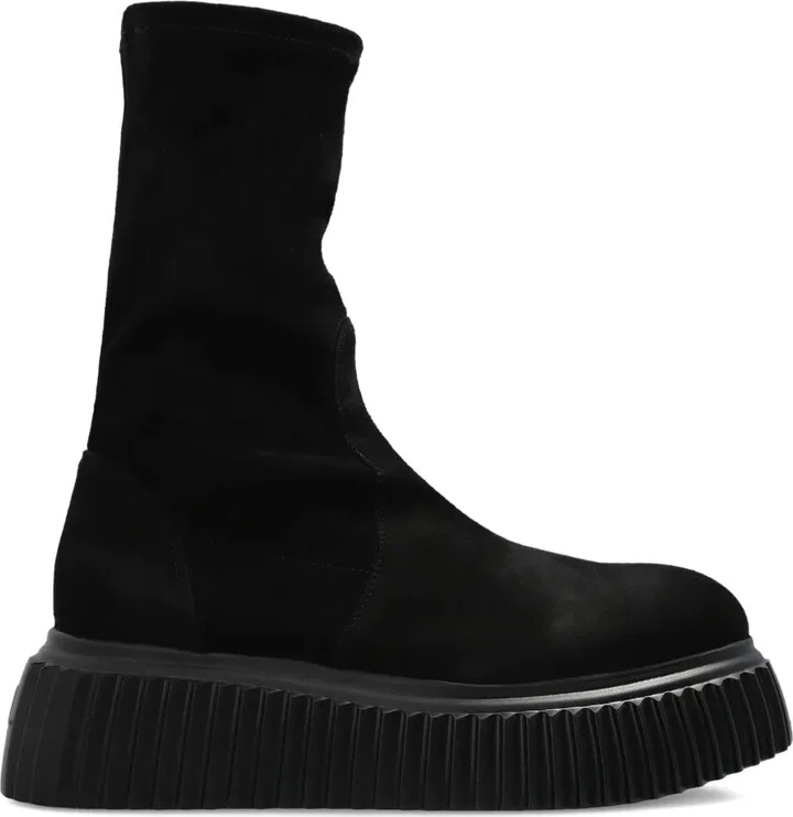 Velour Ankle Boots
