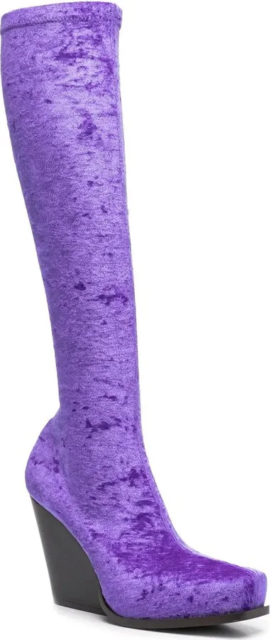 Velour Knee-High Boots - Image 2