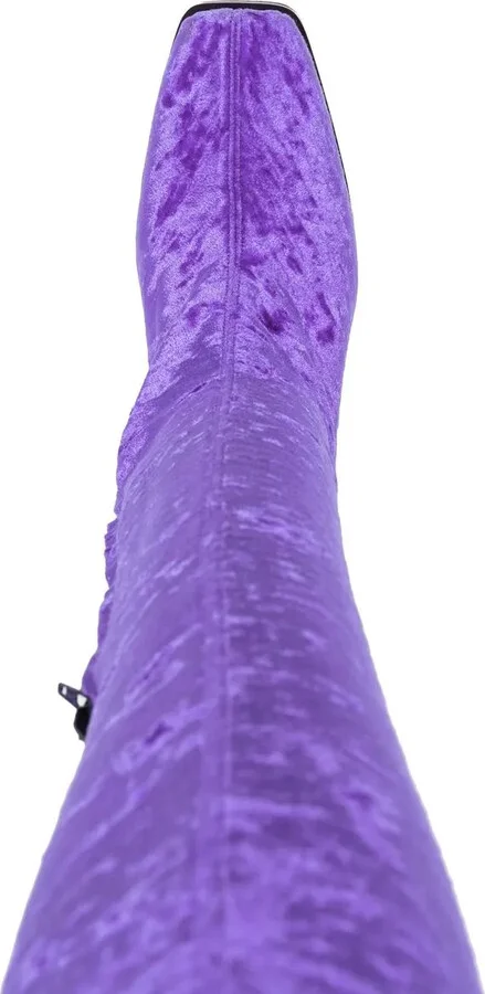 Velour Knee-High Boots - Image 4