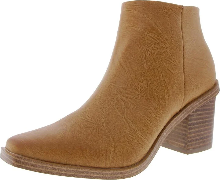 Velta Womens Cushioned Footbed Faux Leather Booties