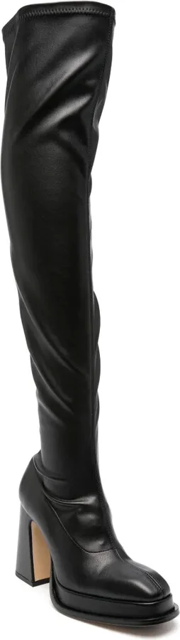 Velvet 100mm leather knee boots - Image 2