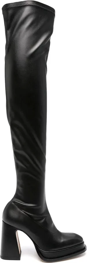 Velvet 100mm leather knee boots