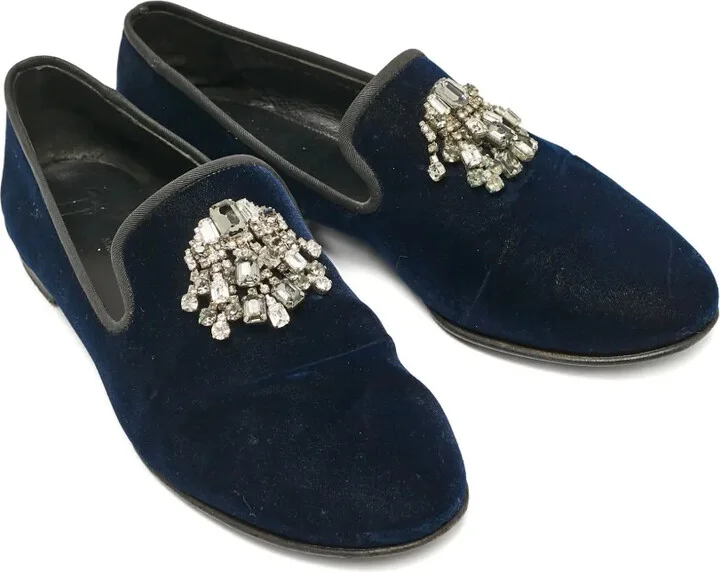 Velvet Crystal Loafers - Image 2