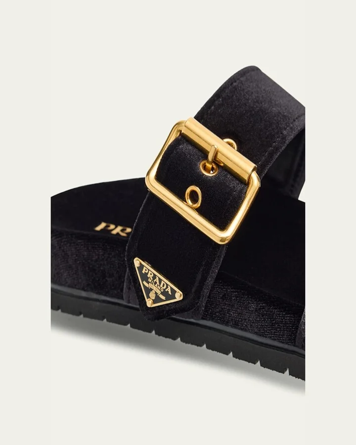 Velvet Dual-Band Flat Sandals - Image 2