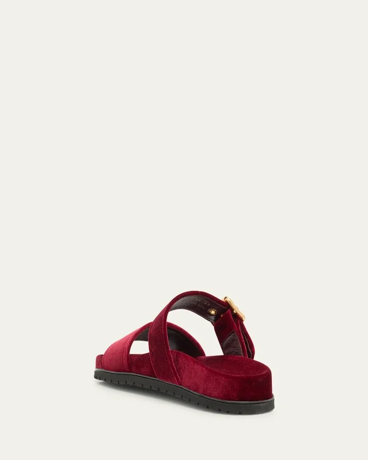 Velvet Dual-Band Flat Sandals - Image 7