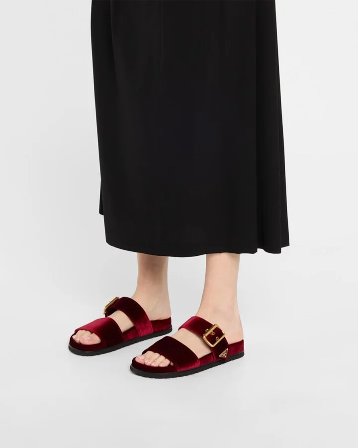 Velvet Dual-Band Flat Sandals - Image 5