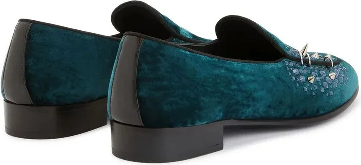 Velvet-Effect Rhinestone Loafers - Image 3
