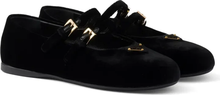 Velvet-Finish Ballerina Shoes - Image 2