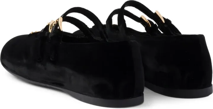 Velvet-Finish Ballerina Shoes - Image 3