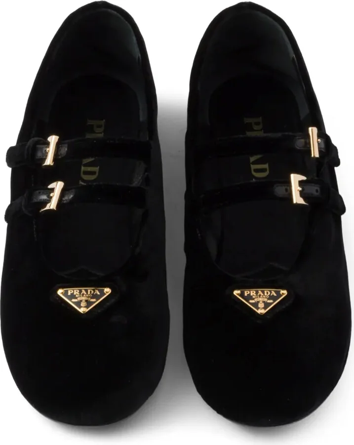 Velvet-Finish Ballerina Shoes - Image 4