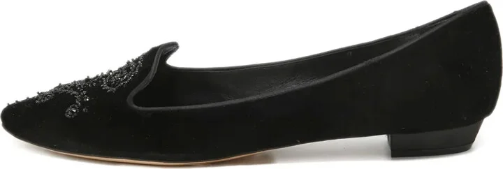 Velvet-Finish Loafers