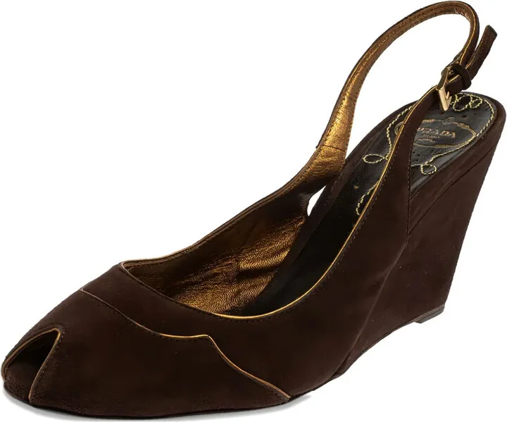 Velvet-Finish Wedge Sandals - Image 2