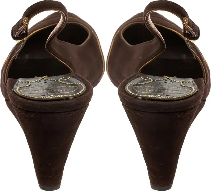 Velvet-Finish Wedge Sandals - Image 4