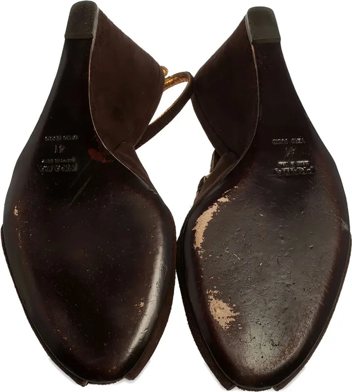 Velvet-Finish Wedge Sandals - Image 5