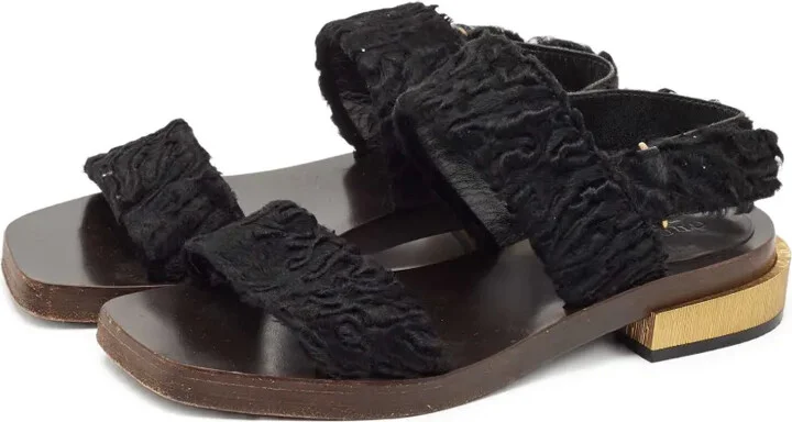 Velvet Flat Sandals - Image 2