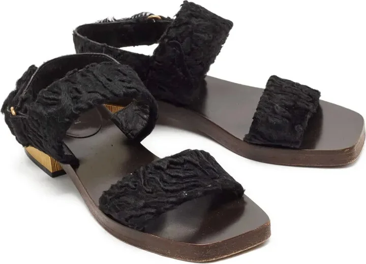 Velvet Flat Sandals - Image 3