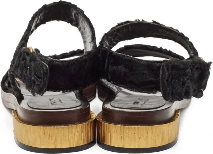 Velvet Flat Sandals - Image 4