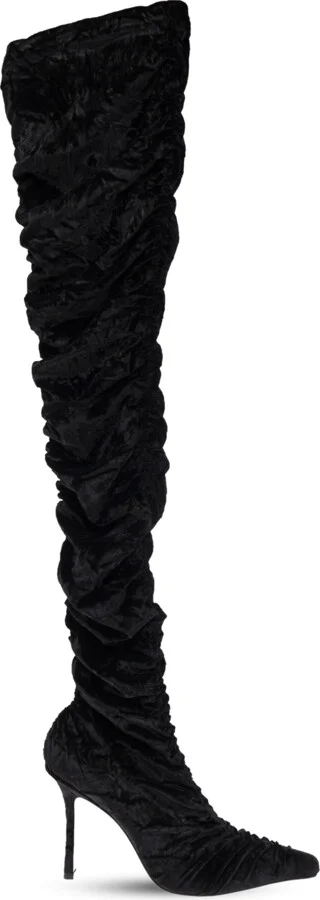 Velvet Heeled Boots Lotta, , - Black