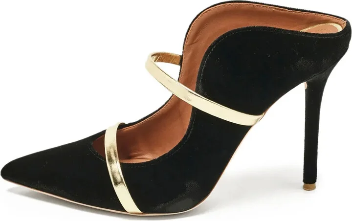 Velvet Heeled Mules