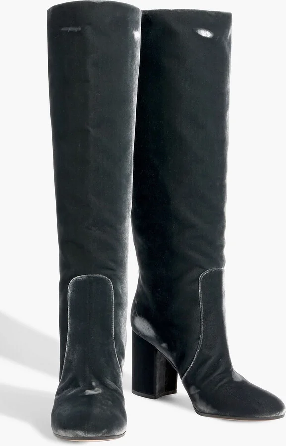 Velvet knee boots - Image 2