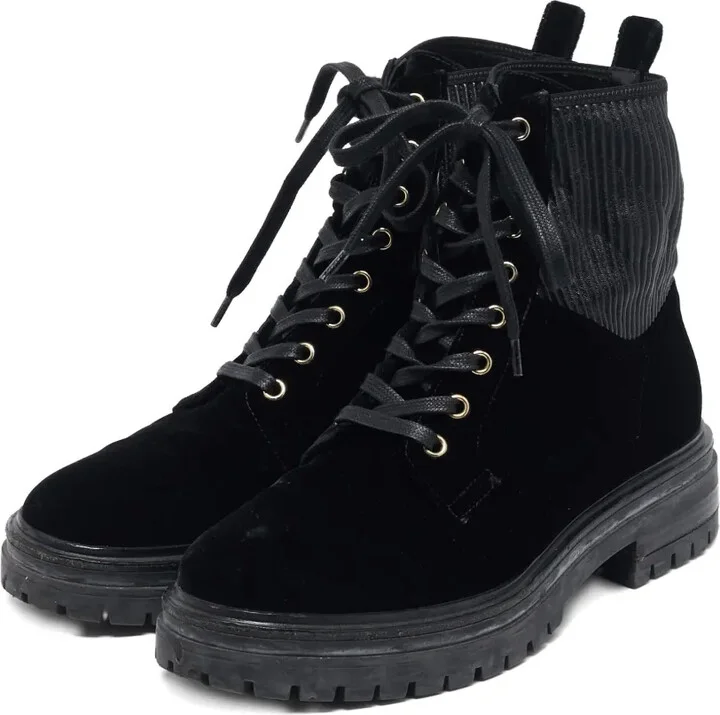Velvet Lace-Up Boots - Image 2
