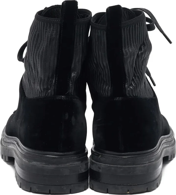 Velvet Lace-Up Boots - Image 3