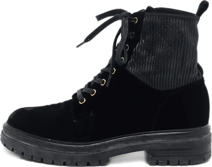 Velvet Lace-Up Boots