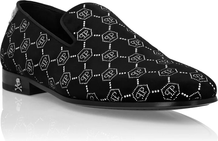 Velvet Loafers Strass Monogram