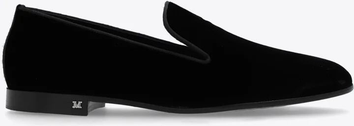 Velvet Loafers with Leather Trims