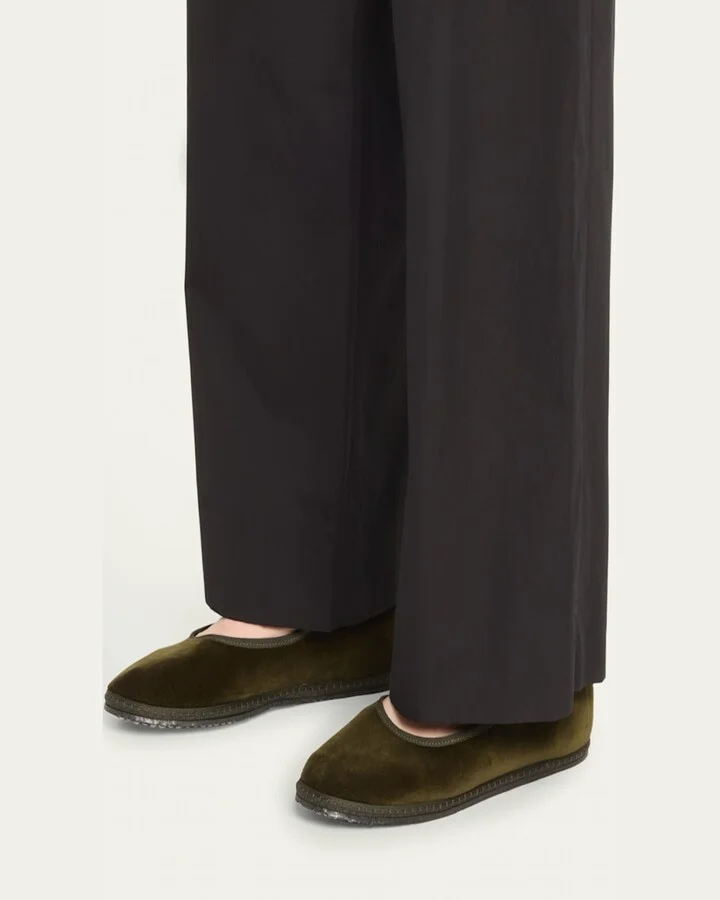 Velvet Mary Jane Ballerina Flats - Image 3