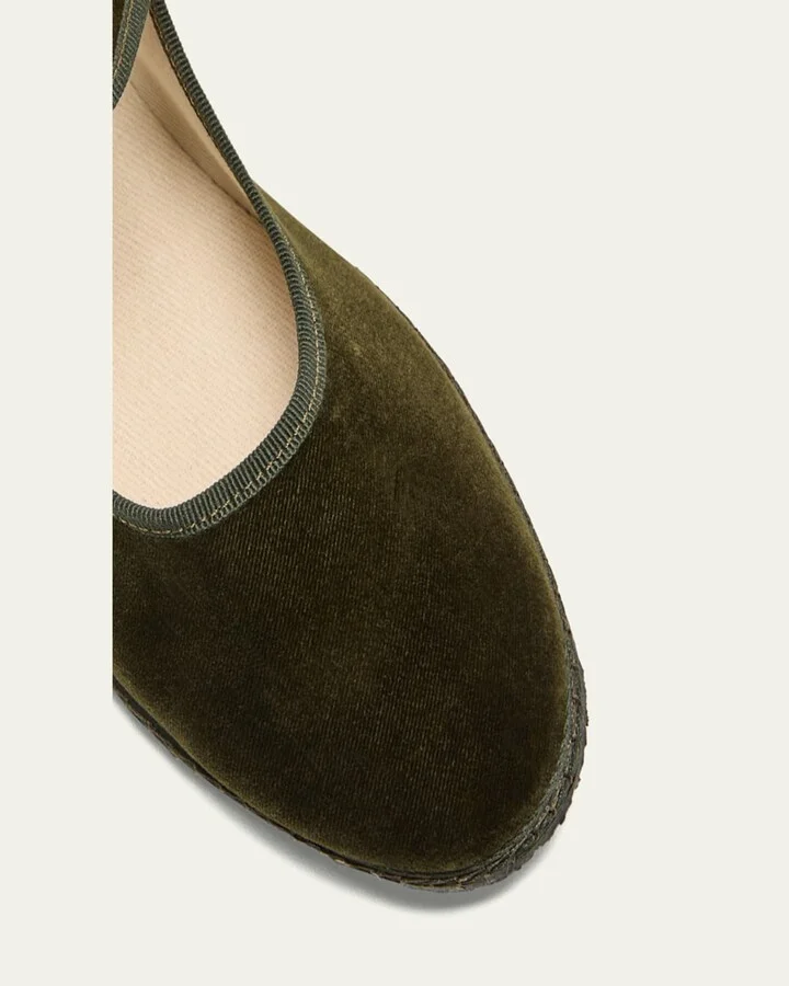 Velvet Mary Jane Ballerina Flats - Image 4