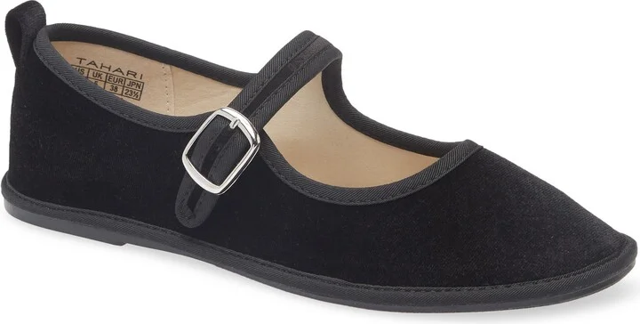 Velvet Mary Jane Flat