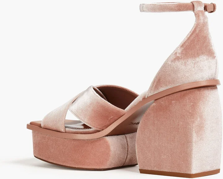 Velvet platform sandals - Image 3