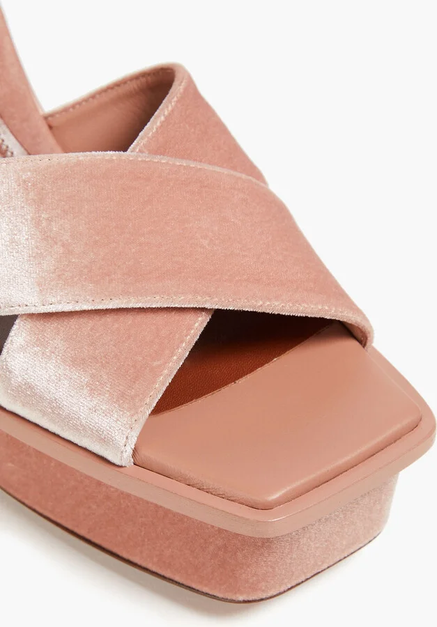 Velvet platform sandals - Image 4