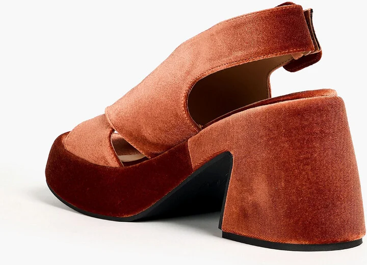 Velvet platform slingback sandals - Image 3