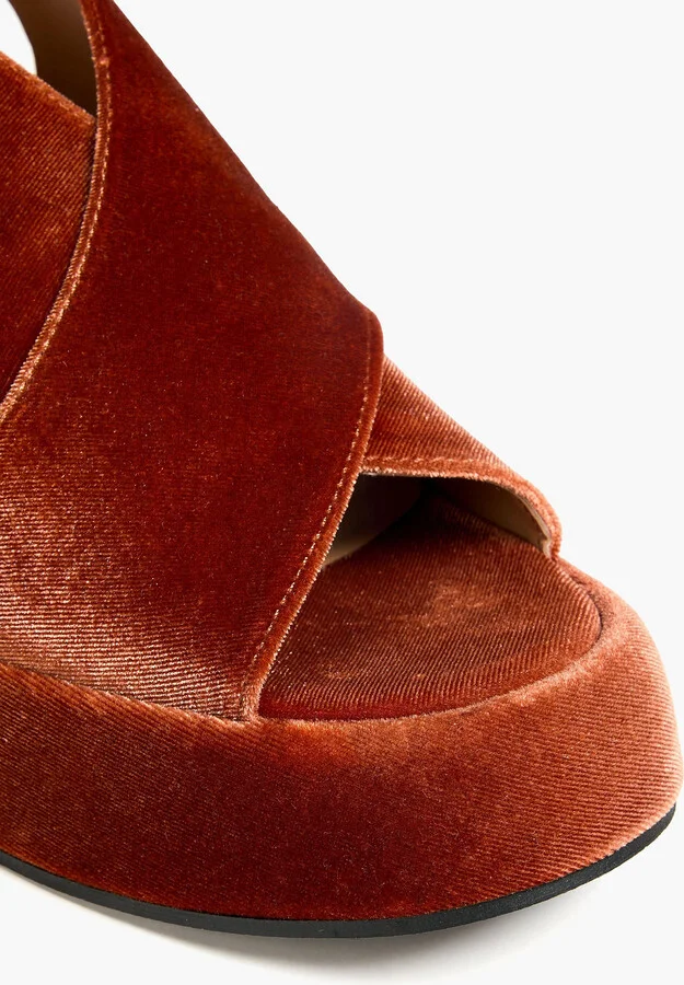 Velvet platform slingback sandals - Image 4