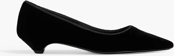 Velvet point-toe flats